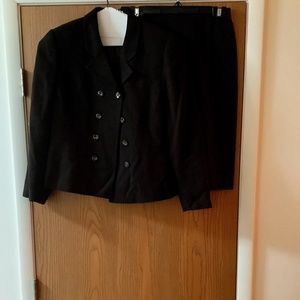 Brown Kasper Petites Double Breasted  Skirt Sute Sz 10p